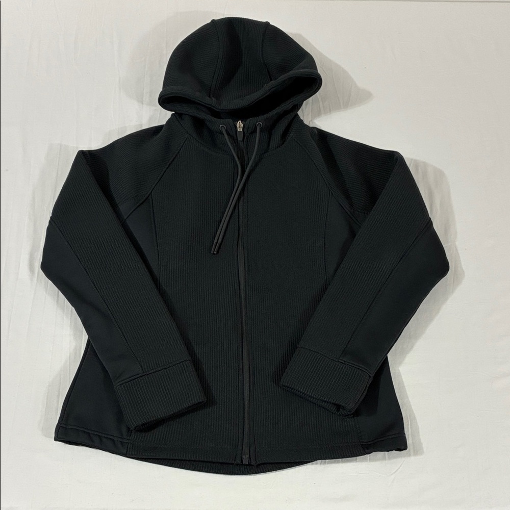 Swiss Tech Women’s M Charcoal Grey and Black Hooded Bomber Jacket
